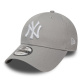 New Era New York Yankees Essential Grey 9FORTY Cap Unisex Καπέλο Cotton - Gray