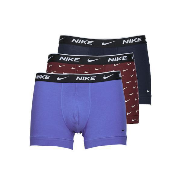 Nike Everyday Cotton Stretch Trunk 3-Pack - Navy/Bordeaux/Blue
