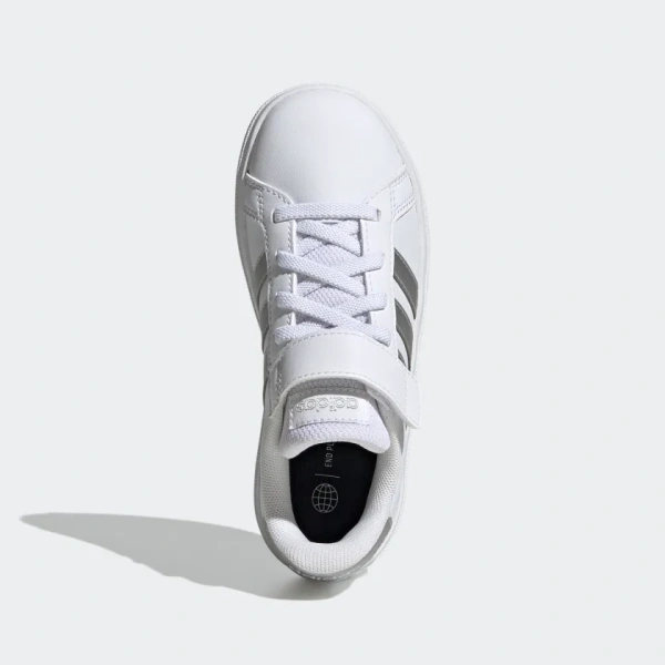 Adidas Grand Court Elastic Lace And Top Strap Shoes - White