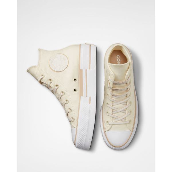 Converse Chuck Taylor All Star Lift Outline Sketch High Top - Oat Milk