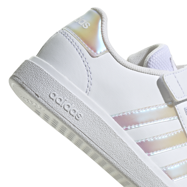 Adidas Grand Court Lifestyle Court Elastic Lace And Top Strap Shoes - White