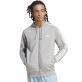 Adidas Essentials French Terry 3-Stripes Full-Zip Hoodie - Grey