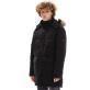 Emerson Men's Long Puffer Jacket With Fur-Trimmed Hood - BLack