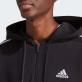 Adidas Essentials French Terry 3-Stripes Full-Zip Hoodie - Black