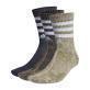 Adidas 3-Stripes Stonewash Crew Socks 3 Pairs - Olive Strata Legend Ink  White