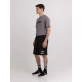 Franklin & Marshall Sweatshirt Shorts With Arch Letter Logo Embroidery- Black/White