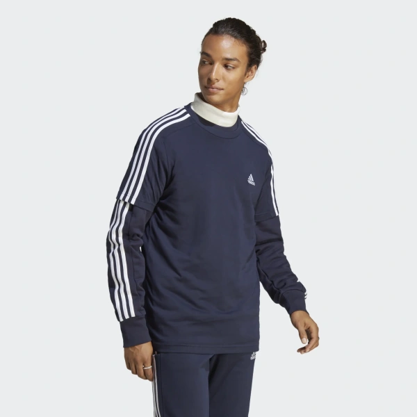 Adidas Essentials Single Jersey 3-Stripes Tee - Legend Ink