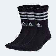 Adidas 3-Stripes Cushioned Crew Socks 3 Pairs - Black White