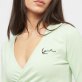 Karl Kani Chest Signature Essential Short Laced LongSleeve Γυναικεία Μακρυμάνικη Μπλούζα Cotton/Elastane Regular Fit - Light Mint