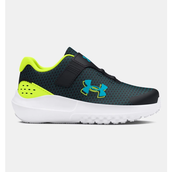 Infant Under Armour Surge 4 AC Running - Black / Yellow / Circuit Teal