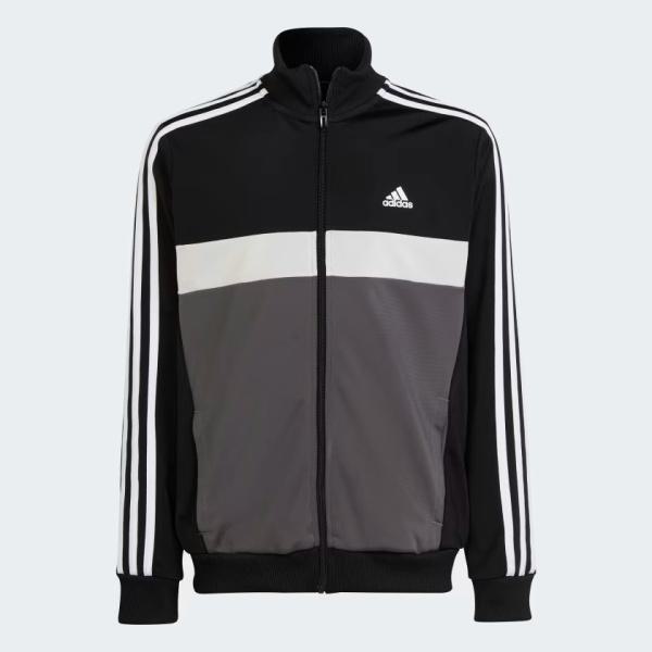 Adidas Essentials 3-Stripes Tiberio Track Suit - Black / Grey Five / Grey One / White