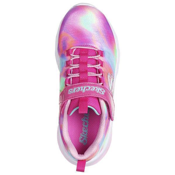 Skechers Bungee And Strap Sneaker W/ Multi Print & Sparkle Mesh Upper - Multicolor