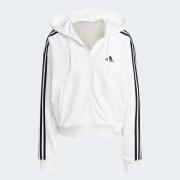 Adidas Essentials 3-Stripes French Terry Bomber Full-Zip Hoodie - White / Black