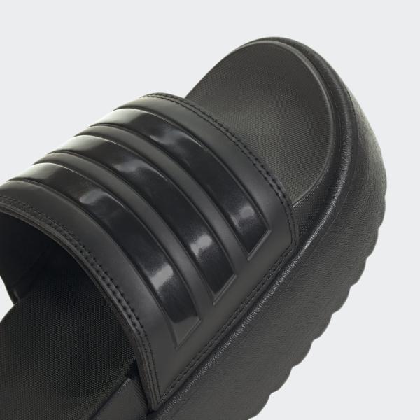 Adidas Adilette Platform Slides - Black