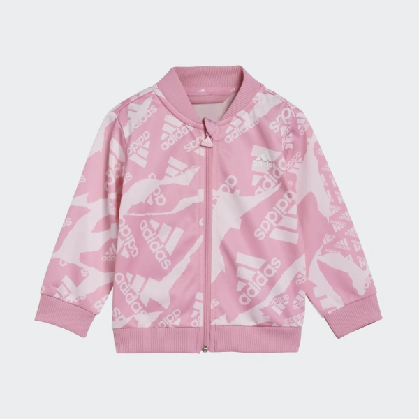 Adidas Essentials Allover Printed Track Suit Kids - Clear Pink / Bliss Pink