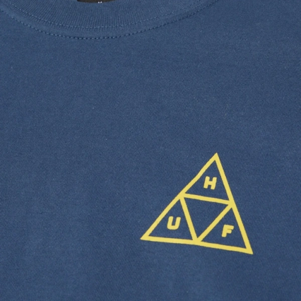 Huf Set Triple Triangle T-Shirt Ανδρική Κοντομάνικη Μπλούζα Cotton Regular Fit - Twilight
