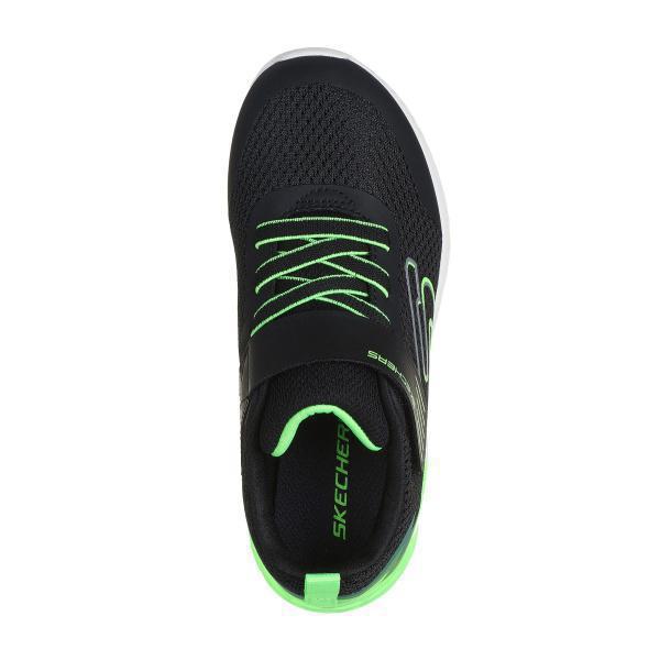 Skechers Microspec Max Ii Παιδικά Sneakers Υφασμάτινα - Black/Lime