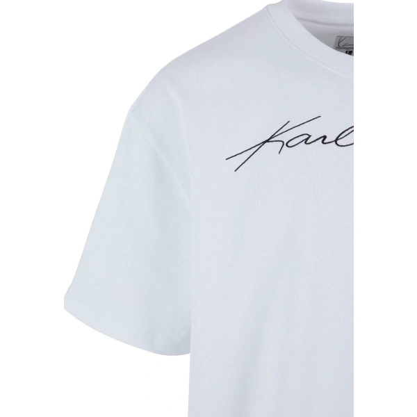 Karl Kani Autograph Heavy Jersey Boxy Tee Ανδρική Κοντομάνικη Μπλούζα Cotton Loose Fit - White