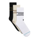 Stance Basic 3 Pack Crew Socks Ανδρικές Κάλτσες Cotton/Polyester/Elastane/Nylon - Oatmeal