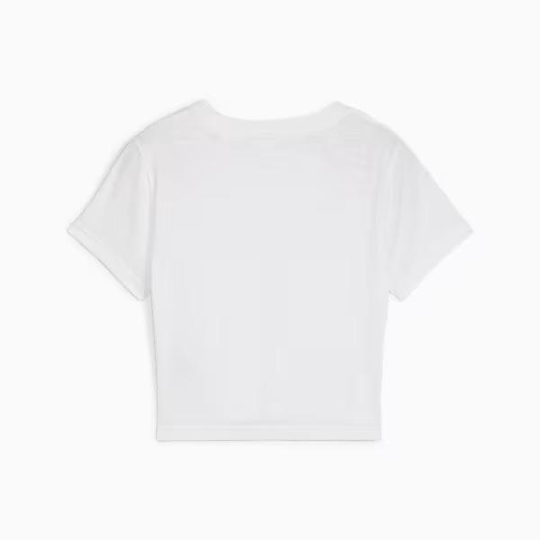 Puma Dare To Baby Tee Γυναικεία Κοντομάνικη Μπλούζα Polyester/Cotton Slim Fit - White