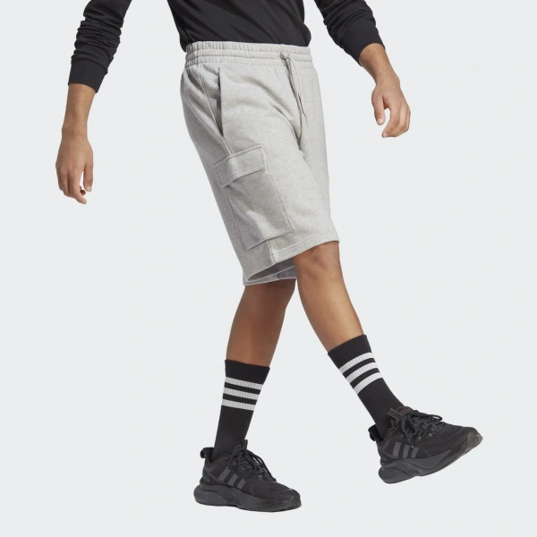 Adidas Essentials French Terry Cargo Ανδρική Βερμούδα Cotton Regular Fit - Medium Grey Heather