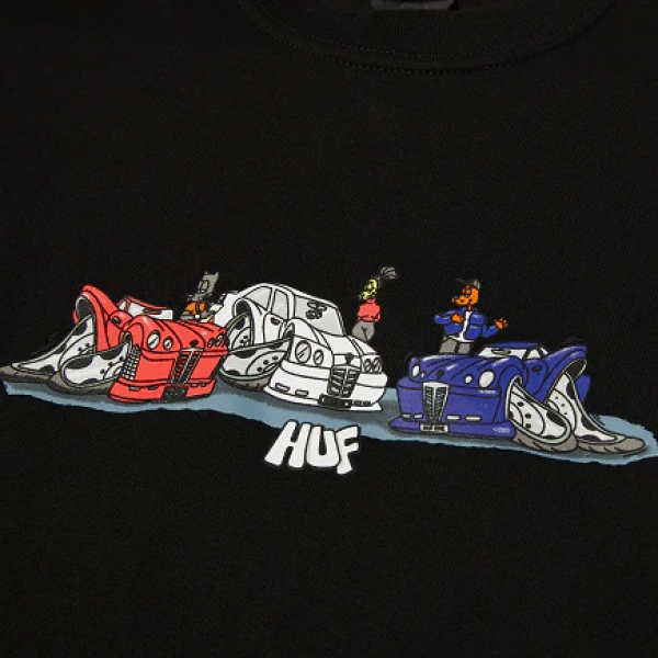 Huf Car Show T-Shirt Ανδρική Κοντομάνικη Μπλούζα Cotton Regular Fit -Black