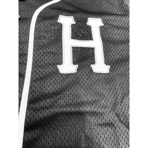 Huf Cracker Jacket Baseball Jersey Ανδρικό Κοντομάνικο Jacket  Polyester Regular Fit - Black