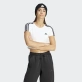 Adidas Essentials Γυναικείο Κοντομάνικο Grop Top 3-Stripes Slim Fit Cotton/Elastane - White / Black