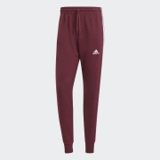 Adidas Essentials French Terry Tapered Cuff 3-Stripes Pants Ανδρικό Παντελόνι Φόρμας Cotton Tapered Fit - Red
