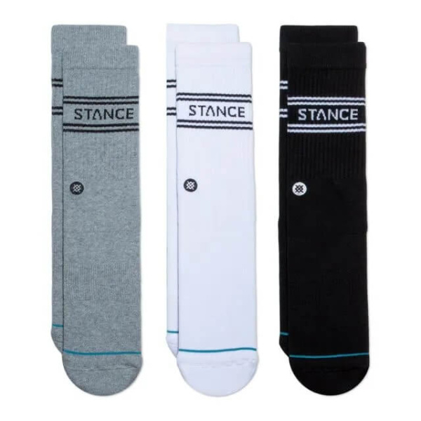 Stance Basic 3 Pack Crew Socks Unisex Κάλτσες Cotton/Polyester/Elastane/Nylon - Multi