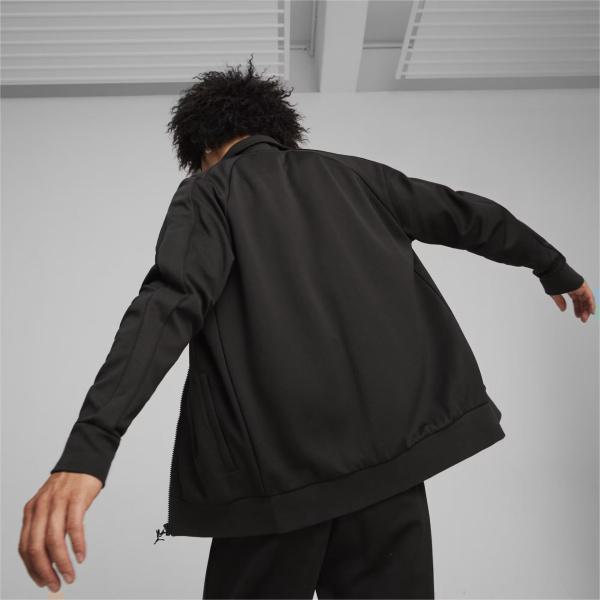 Puma T7 Track Jacket Ανδρική Ζακέτα Polyester/Cotton/Elastane Regular Fit - Black