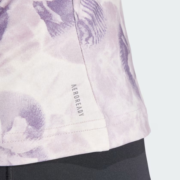 Adidas Train Essentials AOP Flower Tie-Dye Tank Top Γυναικεία Αμάνικη Μπλούζα Polyester/Elastane Tight Fit - Putty Mauve / Preloved Fig