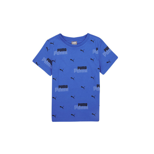 Puma Ess+ Logo Power Aop Tee Παιδικό Κοντομάνικο Μπλουζάκι Cotton Regular Fit - Blue