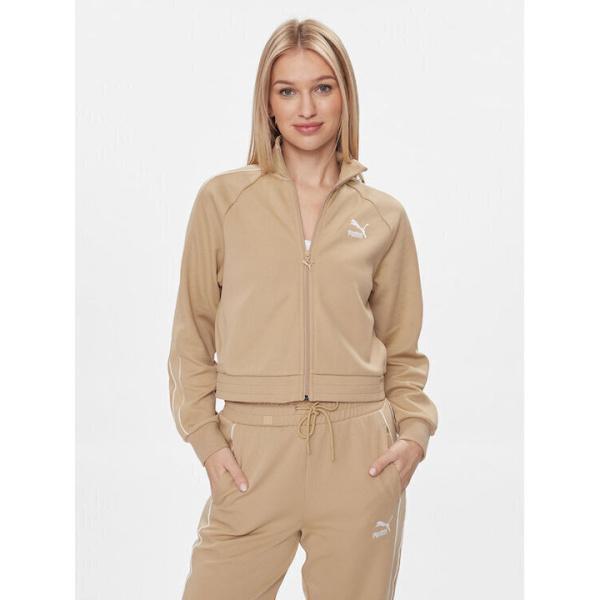 Puma T7 Track Jacket Γυναικεία Ζακέτα Cotton/Polyester Relaxed Fit - Beige