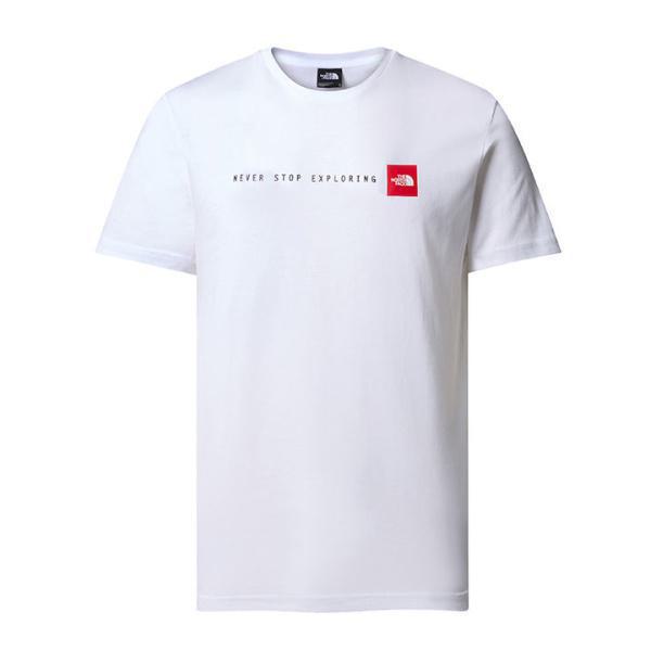 The North Face Never Stop Exploring T-Shirt Ανδρική Κοντομάνικη Μπλούζα Cotton Regular Fit - White