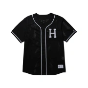 Huf Cracker Jacket Baseball Jersey Ανδρικό Κοντομάνικο Jacket  Polyester Regular Fit - Black