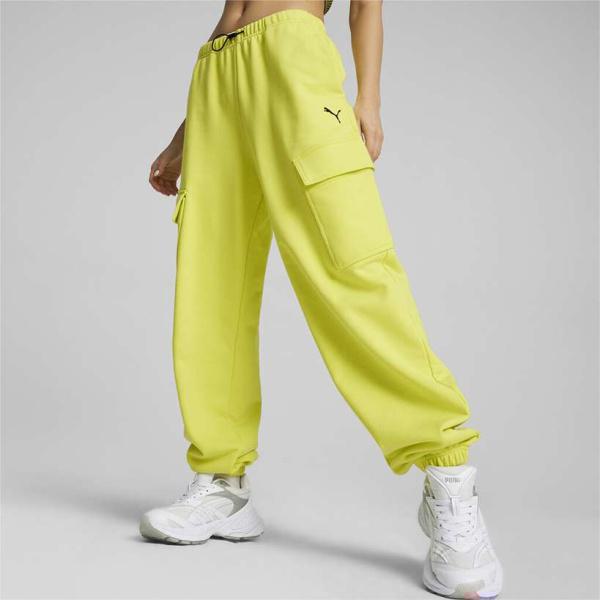Puma Dare To Relaxed Sweatpants Γυναικείο Παντελόνι Φόρμας Cotton Relaxed Fit - Lime Sheen