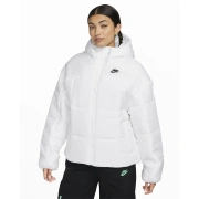 Nike Sportswear Classic Puffer Therma-FIT Loose Hooded Γυναικείο Μπουφάν Polyester Loose Fit - White/Black