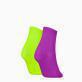Puma Mesh Short Socks Pack 2 Γυναικείες Κάλτσες Cotton/Polyester/Polyamide/Elastane - Purple/ Lime Combo