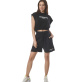 Body Action Women's High-Waisted Loose-Fit Bermouda Γυναικεία Βερμούδα Cotton/Rec Polyester Standard Fit - Black