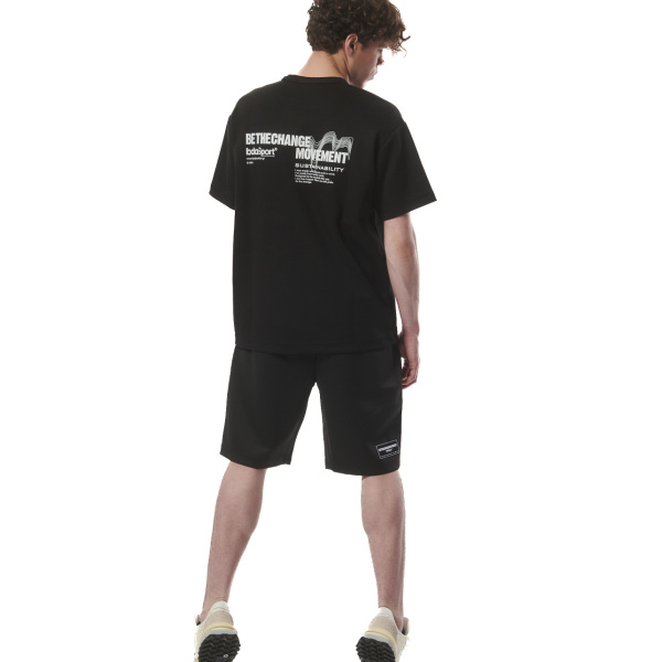 Body Action Men's Tech Fleece Lifestyle Bermouda Ανδρική Βερμούδα Rec Polyester/Viscose/Spandex Relaxed Fit - Black