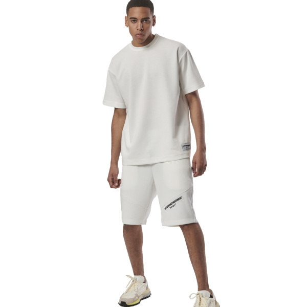 Body Action Men's Tech Fleece Lifestyle Bermouda Ανδρική Βερμούδα Rec Polyester/Viscose/Spandex Relaxed Fit - Star White