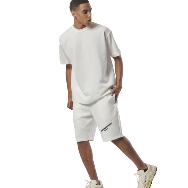 Body Action Men's Tech Fleece Lifestyle Bermouda Ανδρική Βερμούδα Rec Polyester/Viscose/Spandex Relaxed Fit - Star White