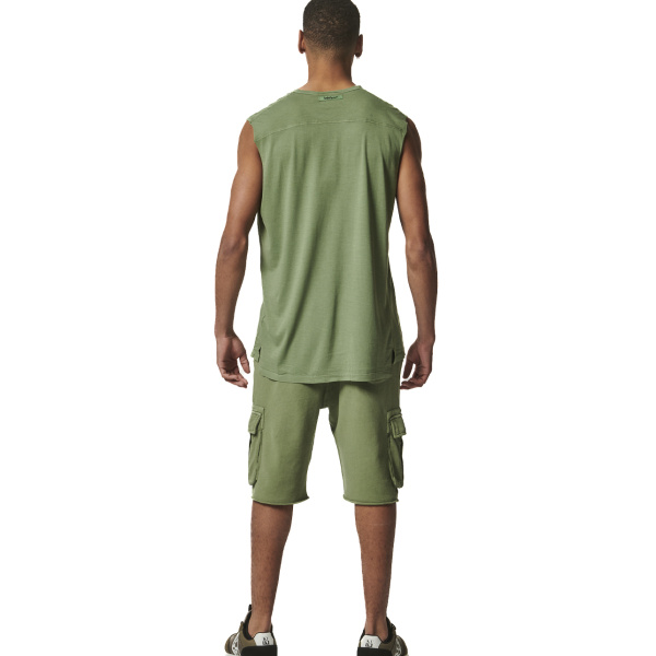 Body Action Men's Natural Dye Cargo Bermouda Ανδρική Βερμούδα Rec Polyester/Viscose/Spandex Standard Fit - Hedge Green