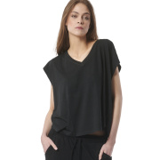 Body Action Women's Natural Dye Oversized Tank Top Γυναικεία Αμάνικη Μπλούζα Cotton/Modal Relaxed Fit - Black