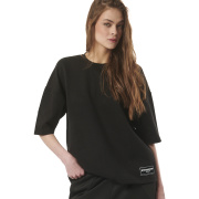 Body Action Women's Lifestyle Oversized T-Shirt Γυναικεία Κοντομάνικη Μπλούζα Rec Polyester/Cotton Oversized Fit - Black