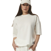 Body Action Women's Lifestyle Oversized T-Shirt Γυναικεία Κοντομάνικη Μπλούζα Rec Polyester/Cotton Oversized Fit - Star White