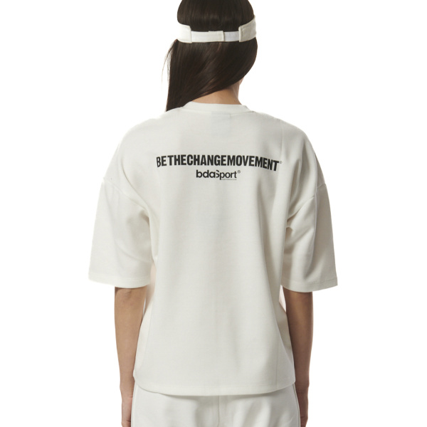 Body Action Women's Lifestyle Oversized T-Shirt Γυναικεία Κοντομάνικη Μπλούζα Rec Polyester/Cotton Oversized Fit - Star White