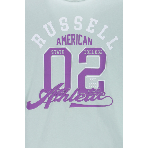 Russell Athletic Jersey S/S Crew Neck Tee Shirt Ανδρική Κοντομάνικη Μπλούζα Cotton Regular Fit - Surf Spray