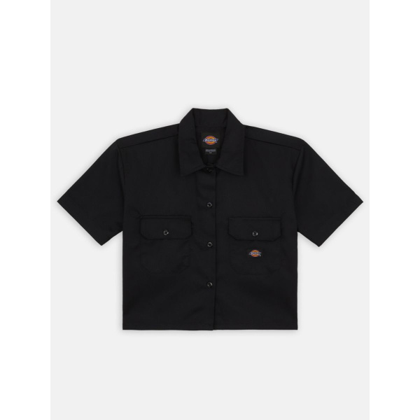 Dickies Cropped Short Sleeve Work Shirt Γυναικείο Πουκάμισο Regular Fit Polyester/Cotton - Black